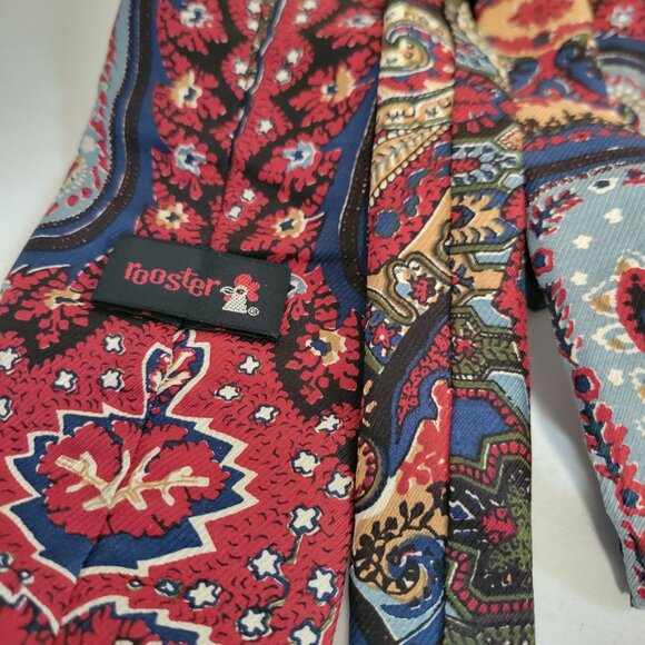 Vintage Rooster Tie 1950's-60's Highly Collectible Square Tip - Picture 2 of 3